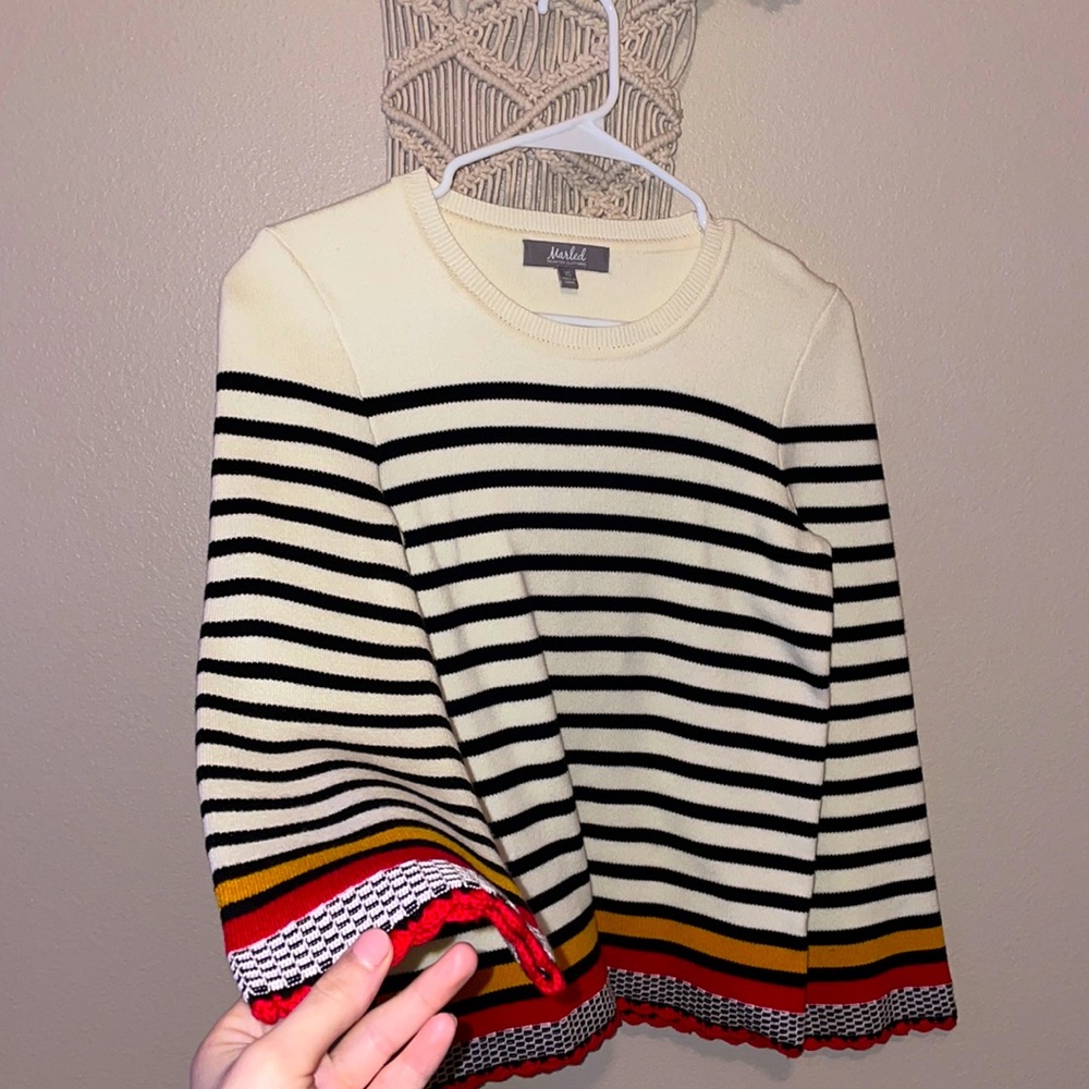 Striped crewneck sweater